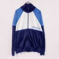 Used ~90s Adidas track jacket/jersey vintage white navy size 182