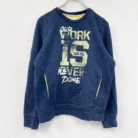 Used DIESEL sweatshirt with pockets and elbow patches, navy blue, size 2XL