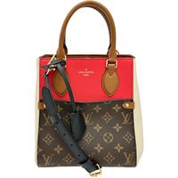 LOUIS VUITTON/ 路易威登 Fold Tote PM Monogram M45389 手提包，ブラウン/RED/象牙色，女士 [二手]