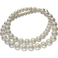 二手Akoya珍珠項鍊，6.5-8.8毫米，銀色，33.3克，43厘米，女士款