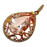 二手女士TOP，鑲嵌 4.63 克拉摩根石和 0.26 克拉鑽石，18K 金/18K 玫瑰金材質，重 4.9 克。