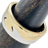 二手喬治傑生 (Georg Jensen) 雙排融合戒指，10 號，18K 黃金/18K 白金，9.7 克，50 克拉，男女皆宜。