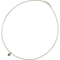 二手線型歐米茄項鍊，鑲嵌一顆 0.35 克拉鑽石（估計 H-I1 等級），18K 金材質，4.0 克，40 公分。女士款。