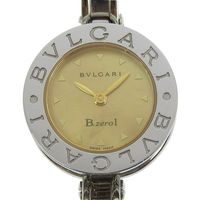 Pre-owned BVLGARI Bzero1 BZ22S women's stainless steel quartz watch with analog display and Braun shell dial.