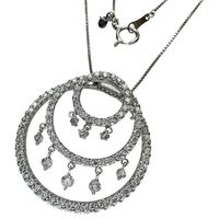 二手女士 1.50 克拉鑽石項鍊，18K 白金/Pt850 鉑金，9.3 克，51 公分。