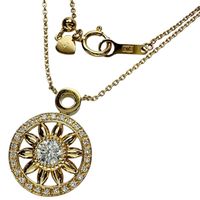 二手 18K 金項鍊，鑲嵌 0.313 克拉鑽石，總鑽石數為 0.11 克拉，重 4.4 克，長 45.5 公分。