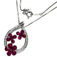 Masumi Kasahara / Les Essentiels，18K白金紅寶石項鍊，鑲嵌1.63克拉紅寶石和0.23克拉鑽石，重7.0克，長45厘米，女士款。 [二手]