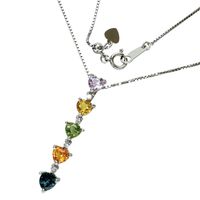 二手女士項鍊，鑲嵌 1.62顏色藍寶石和 0.06 克拉鑽石，18K 白金材質，4.3 克，45 公分。