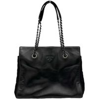 PRADA/프라다 체인 숄더백 화이트 태그 있음 숄더백 레더 블랙 레더/블랙 도금 쇠장식 레이디스 【중고】