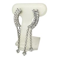 二手 18K 白金 4.9 克鑽石耳環，女士款，總重 0.50 克拉/總重 0.50 克拉。