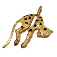 豹紋紅寶石吊墜，總重1.44克拉，鑽石，TOP0.23克拉，18K金，17.5克，女士款 [二手]