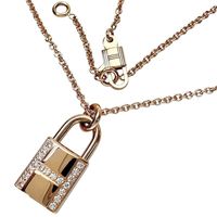 愛馬仕 (HERMES/Hermès) Amulet Kelly Cadena 鑽石項鍊，18K 玫瑰金，8.6 克，38/40 厘米，女士款 [二手]