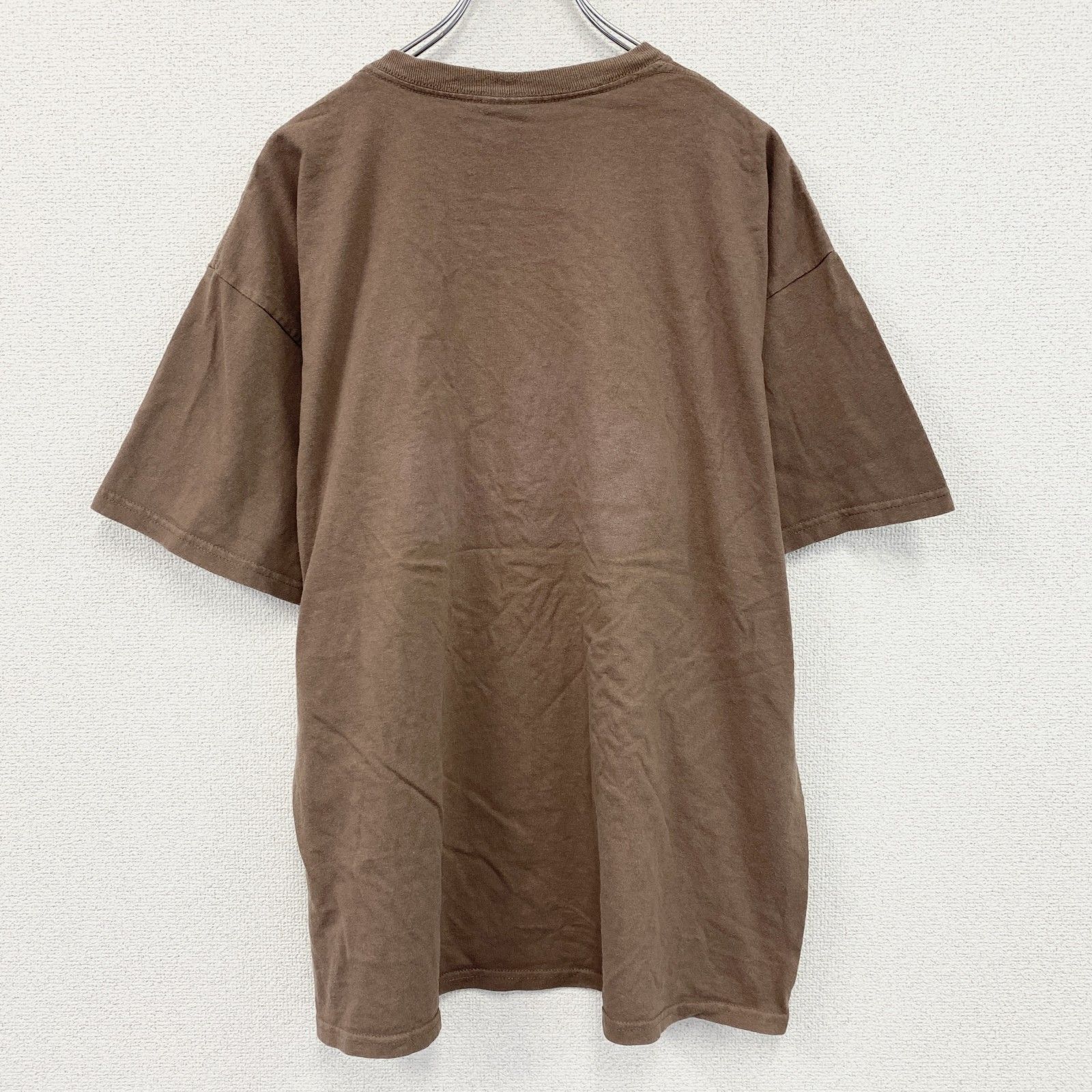 Used GILDAN short-sleeved print T-shirt, Braun, size XL | 日本二手