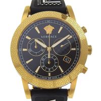 二手VERSACE Sport Tech 手錶，VELT00119，不鏽鋼和橡膠，石英計時表，黑色錶盤，男士。