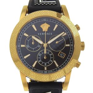 二手VERSACE Sport Tech 手錶，VELT00119，不鏽鋼和橡膠，石英計時表，黑色錶盤，男士。