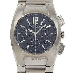 二手BVLGARIErgon EG35CH 男士不鏽鋼自動計時腕錶，黑色錶盤