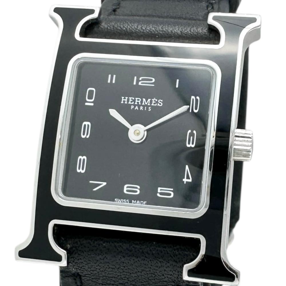 レア　ブラックラッカーベゼル　エルメス  HH1.221 Hウォッチ  腕時計 新品)HERMES エルメス Hウォッチ 044936WW00 HH1.221.336/VB89 H