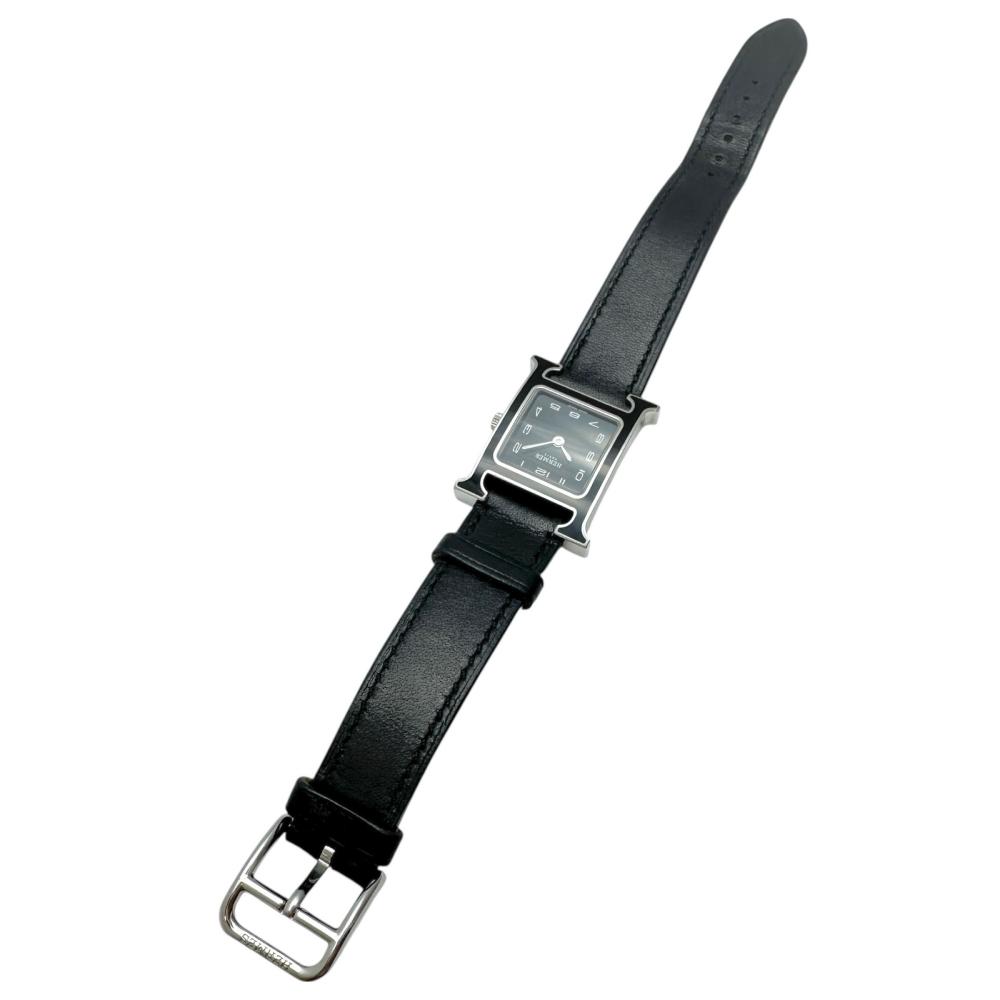 レア　ブラックラッカーベゼル　エルメス  HH1.221 Hウォッチ  腕時計 新品)HERMES エルメス Hウォッチ 044936WW00 HH1.221.336/VB89 H