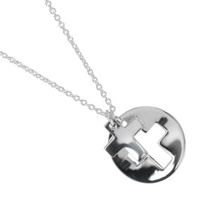 二手 Tiffany & Co. 鏤空十字架項鍊，925 純銀，約 3.18 克，女士款。