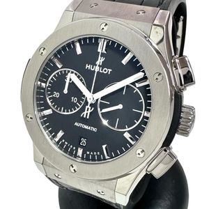 宇舶錶經典融合系列 521.NX.1171.LR 計時腕錶，鈦金屬/皮革錶帶，自動機械，黑色錶盤/黑色皮革錶帶，男士款 [二手]