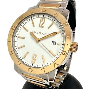寶BVLGARI) BB41SPG腕錶，附保固卡、證書和錶盒。鏤空錶背。精鋼/18K玫瑰金自動上鍊機芯。白色錶盤/銀色和玫瑰金飾板。男士腕錶。 [二手]