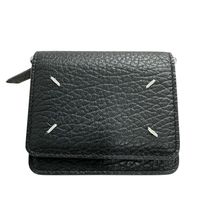 MARTIN MARGIELA SA3UI0009 Maison Margiela 4-Stitch Wallet Chain in Black Leather, Women's [Pre-owned]