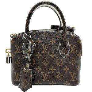 LOUIS VUITTON/ Louis Vuitton M40599 Lockit BB Monogram 亮面手提包，ブラウンPVC 材質，金色五金配件，女士款 [二手]