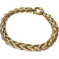 Pre-owned hollow braided rope-style bracelet in 18K yellow gold, 24.8g, 17.6cm, for women.