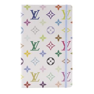 二手LOUIS VUITTONLVxTM Notebook MM Jane by Takashi Murakami,白色紙張,男女通用。