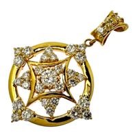 HOSHInoSUNA / Star Sand Diamond Pendant top, 1.21ct Total, 18K Gold, 4.6g, Women's [Pre-owned]