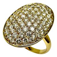 Pre-owned 18K gold ring with 2.80ct diamonds, size 16, weighing 9.3g.