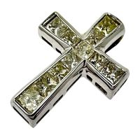 Pre-owned cross pendant top with 1.23ct diamonds, 2.4g, in 18K white gold. Women's.