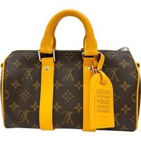 Pre-owned LOUIS VUITTON Monogram Macassar Speedy Bandouliere 25 M12733 Shoulder Bag in Leather/Canvas Braun/Saffron Yellow.