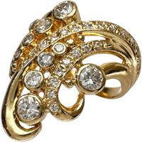 Pre-owned 15-size diamond 1.00ct ring in 18k gold, 7.8g.