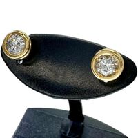 Pre-owned 18K gold 0.25 x 2ct diamond earrings for women, 1.7g