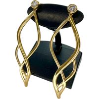 Pre-owned 18K gold earrings with 0.08 x 2ct diamonds, 9.1g, for women.