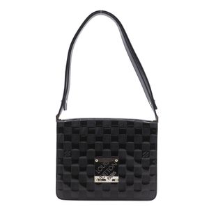 二手LOUIS VUITTONCabaret Damier 肩背包 M92124 Vernis Noir 黑色，斜挎包，磁扣肩背包，女士