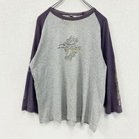 90年代古著PIKO長袖T卹，插肩袖，Y2K復古灰色，M碼