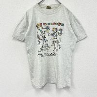 90年代WK Knits短袖印花T卹，復古雷鬼風格，灰色，L古著