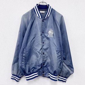 Used SUNTORY BOSS stadium jacket from the 2000s (not for sale) featuring the company logo in navy blue.