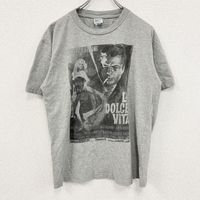 古著2000 年代 KOKSE LA DOLCE VITA 電影短袖T卹，灰色，L碼