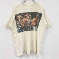 90年代古著CROSS STARS QUEEN樂團Flady Mercury短袖T卹，復古白色，XL碼