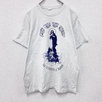 古著~00 年代 3HHH 瓜達盧佩聖母瑪利亞短袖印花 T 卹 復古白色