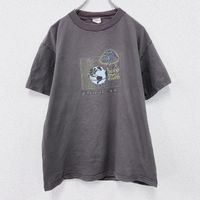 90 年代 PRIMAL WEAR古著的二手短袖 T 卹，ブラウン。