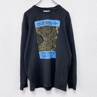 古著adidas長袖T卹，黑色，O碼