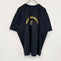 90 年代古著IRON WARRIOR 短袖印花 T 卹，黑色，單線縫製。