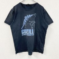 古著《哥吉拉：怪獸之王》短袖印花T卹，電影角色T卹，黑色，L碼