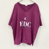 古著ESPRIT 短袖印花 T 卹，紫色，L 碼