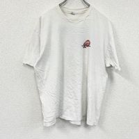 2000 年代古著Hanes 短袖 T 卹，星條旗圖案，白色，XL 碼