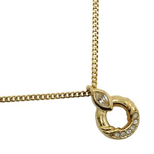 二手 Christian Dior 项链，镀金镶钻，约 9.0 克，女士款。